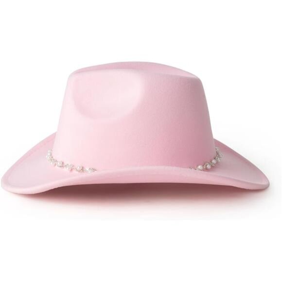 New Pearl Updown Cowboy Hat Rhinestone Wide Brim Pink Women main image 10